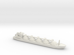 1/1250 Scale LNG Tanker in White Natural Versatile Plastic