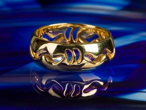 Marine Life Mythical Serpent Ouroboros Snake Ring in 14k Gold Plated Brass: 7 / 54