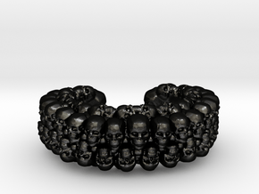 CATACOMB BANGLE V2 in Matte Black Steel: Extra Small