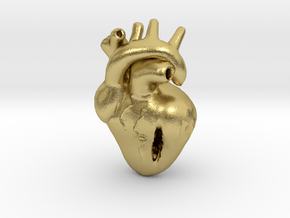 Damaged Heart in Natural Brass