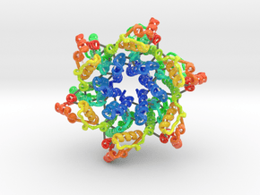 Hexamer of HIV Capsid (Large) in Glossy Full Color Sandstone