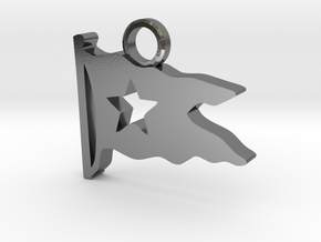 Titanic Pendant: White Star Pennant in Polished Silver