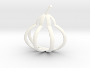 Pear Pendant in White Processed Versatile Plastic