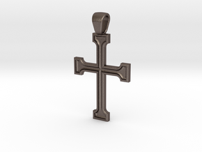 The First Cross in Polished Bronzed-Silver Steel