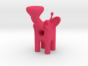 Happy Elephant - Box Animal in Pink Processed Versatile Plastic