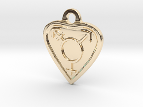 Transgender Heart in 14k Gold Plated Brass
