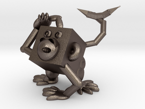 Monkey #3DblockZoo in Polished Bronzed-Silver Steel