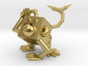 Monkey #3DblockZoo in Natural Brass