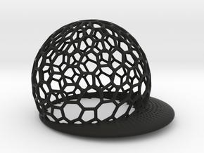 Bubble Hat #2 in Black Natural Versatile Plastic