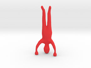 Headstand Man in Red Processed Versatile Plastic