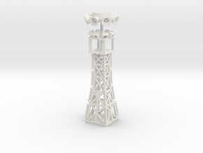 35 foot light tower n scale in White Natural Versatile Plastic