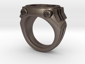Rotary engine Ring (10) in Polished Bronzed-Silver Steel