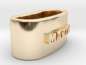 MARTIN 3D Napkin Ring with lauburu in 14K Yellow Gold