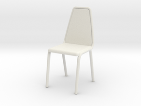1:48 Vinyl Stacking Chair in White Natural Versatile Plastic: 1:24