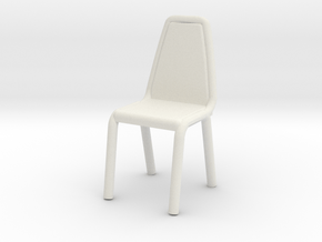1:48 Vinyl Stacking Chair in White Natural Versatile Plastic: 1:48 - O