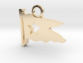 Titanic Pendant: White Star Pennant in 14k Gold Plated Brass