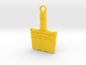 Titanic Pendant: Bow Profile in Yellow Processed Versatile Plastic