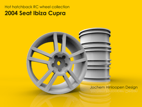 2004 Seat Ibiza Cupra 1/10th RC wheel in White Natural Versatile Plastic