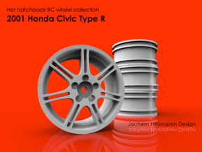 2001 Honda Civic Type R 1/10th RC wheel in White Natural Versatile Plastic