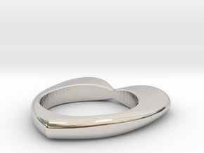 Heart ring (several materials and sizes) in Rhodium Plated Brass: 8 / 56.75
