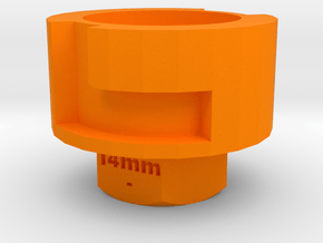 Nerf Muzzle to Airsoft Barrel Adapter (14mm-) in Orange Processed Versatile Plastic