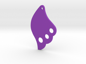 Earring shape 1 in Purple Processed Versatile Plastic
