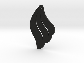 Earring shape 2 in Black Premium Versatile Plastic: Medium