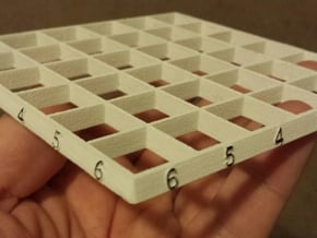 Line Dice: Grids (v1.1) in White Natural Versatile Plastic