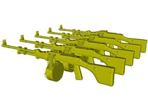 1/16 scale RPD Soviet machineguns x 5 in Clear Ultra Fine Detail Plastic