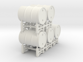 Drum rack with 5 drums - 1:50 in White Natural Versatile Plastic