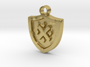 Frollo Coat of Arms pendant in Natural Brass
