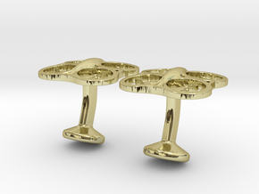Drone Cufflinks in 18k Gold Plated Brass