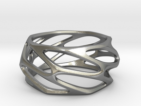 Voronoi Silver Ring in Natural Silver