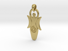 Moon Goddess Pendant in Natural Brass (Interlocking Parts)