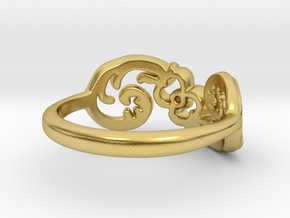 Swedish kurbits Dalarna Jewelry Women Dala Ring in Polished Brass: 6 / 51.5