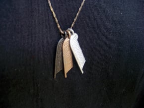Feather of Ma'at Pendant in Polished Bronzed Silver Steel