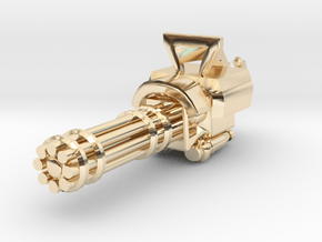 Miniature mini Gun  in 14k Gold Plated Brass