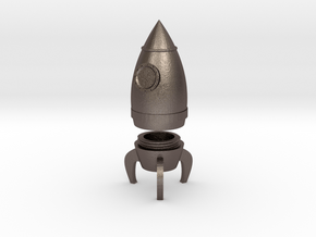 Rocket Container in Polished Bronzed-Silver Steel: Extra Small