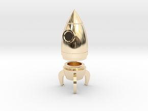 Rocket Container in 14k Gold Plated Brass: Extra Small