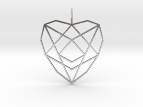 Crystalline Heart Matrix (Flat) in Natural Silver