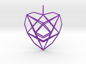 Crystalline Heart Matrix (Double Domed) in Purple Processed Versatile Plastic