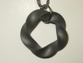 Python 3-5 Torus Knot Pendant in Gray PA12