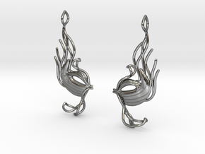 Masquerade fish earring pair in Polished Silver