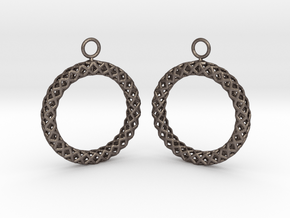 RW Earrings in Polished Bronzed-Silver Steel