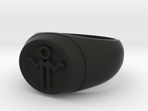 Grey Lantern Ring in Black Premium Versatile Plastic
