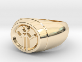Grey Lantern Ring in 14k Gold Plated Brass