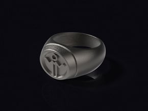 Grey Lantern Ring in Polished Bronzed-Silver Steel