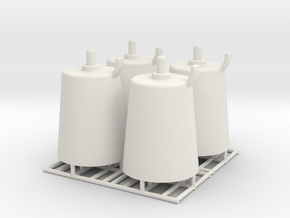 Pedestal roller - 1:50 - 4X in White Natural Versatile Plastic