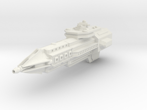Dominion Class Heavy Cruiser - With positional tur in White Natural Versatile Plastic