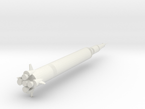 1:600 Minaiture NASA Saturn V Rocket in White Natural Versatile Plastic: 1:600